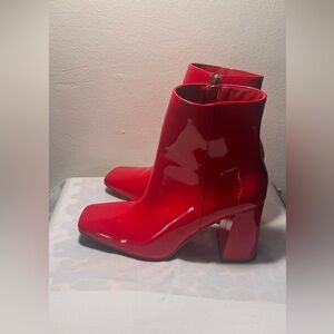 Wild Diva Shiny Red Heeled Boots